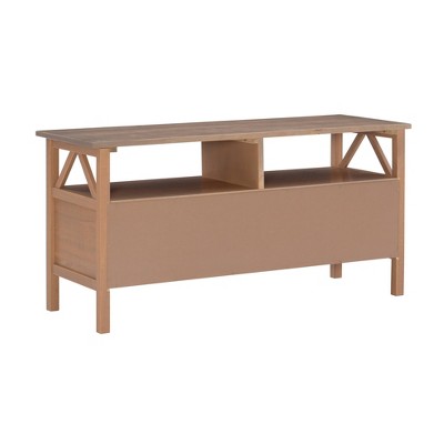 Rustic Gray 48'' Media Stand with Open Shelf and Storage Drawers