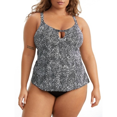 Elomi Women's Plus Size Pebble Cove Tankini Top - Es801161 18 Black : Target