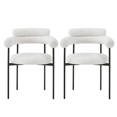 Christopher Knight Home Amelia Modern Upholstered Dining Chairs with Metal Legs (Set of 2)