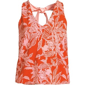 Lands' End Women's Lightweight Jersey Blouson Vneck Tank - 1 of 3