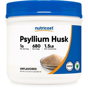 Nutricost Psyllium Husk Powder (1.5 Pounds) - GMO-Free, Gluten-Free - 1 of 4