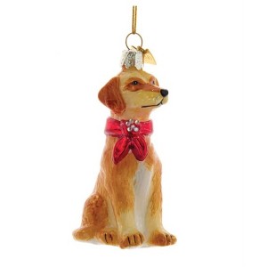 Kurt Adler Noble Gems Glass Ornament for Christmas Tree, Yellow Lab Retriever - 1 of 1
