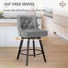 Arceso 26" Swivel Counter Height Bar Stools Set of 2, Modern Bar Stools with Back and Metal Round Footrest, Leather Upholstered Barstools, Dark Gray - 3 of 4