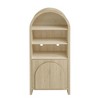 Okak Arched Display Cabinet, Storage Cabinet with 2 Doors and 3 Shelves, Freestanding Cabinet for Living Room, Bedroom and Office, Natural - 4 of 4
