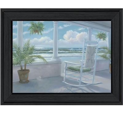 HomeRoots Coastal Porch Black Framed Print Wall Art