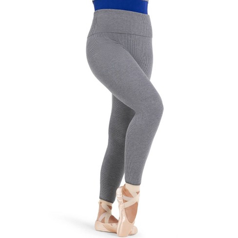 Capezio Heather Gray Women's Ribbed Sweater Knit Legging, X-small : Target