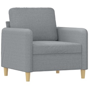 vidaXL Sofa Chair Upholstered Single Sofa Armchair for Living Room Fabric - Light Gray 23.6" - 1 of 4