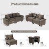 Captiva Designs Cloud Modular 4PC Loveseat Sofa Set, Comfy Deep Seat Sectional Couch for Living Room, Corduroy & Chenille Fabric Upholstery - 2 of 4