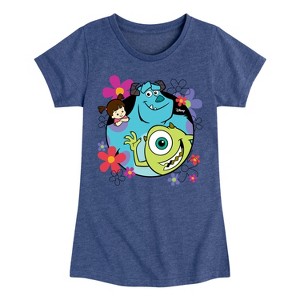 Girls' - Disney - Floral Group Fitted Short Sleeve Graphic T-Shirt - 1 of 4