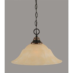 Toltec Lighting Any 1 - Light Pendant in  Black Copper with 16" Amber Marble Shade - 1 of 1