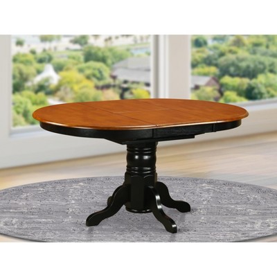 East West Furniture KET-BLK-TP Oval a Pedestal Oval Dining Table 42"x60" with 18" Butterfly Leaf