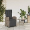vidaXL Reclining Patio Chair with Footrest Gray Poly Rattan - 3 of 4