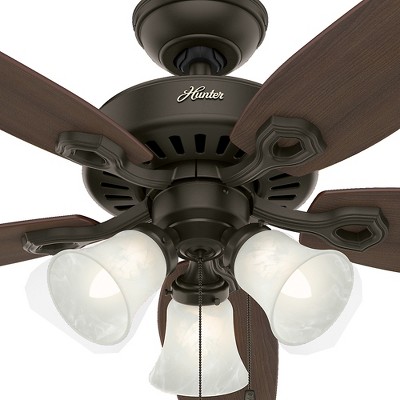 52" Bronze Low Profile Ceiling Fan with LED Light and Remote