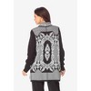 Roaman's Women's Plus Size Diamond Cage Cardigan Sweater - 3 of 4