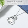 Sister Elephant Heart Pendant Necklace for Women Sterling Silver CZ Ginger Lyne Collection - 2 of 4
