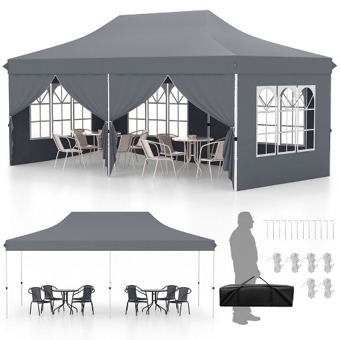 Tangkula 10 X 20ft Pop Up Canopy With 6 Sidewalls Outdoor Canopy Tent ...