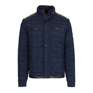Spire By Galaxy Men's Lightweight Quilted Jacket with Synthetic Trim Design - 1 of 3