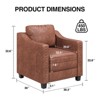 Faux Leather Accent Chair, 30 Inches Barrel Upholstered Armchair, Cozy Single Sofa - 2 of 4
