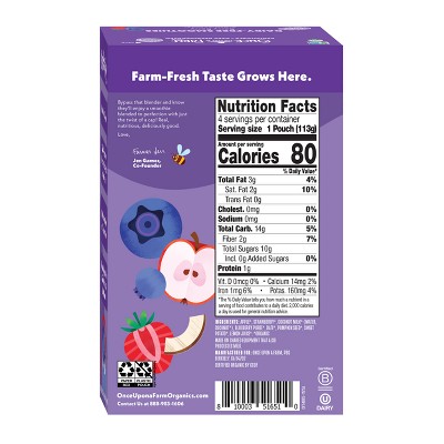 Once Upon a Farm Berry Berry Organic Dairy-Free Kids' Smoothie - 16oz/4ct