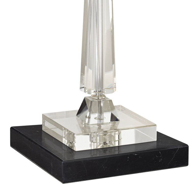 Vienna Full Spectrum Aline Traditional Table Lamp with Square Black Marble Riser 26 1/2" High Crystal Gray Shade for Bedroom Living Room Bedside House, 5 of 8