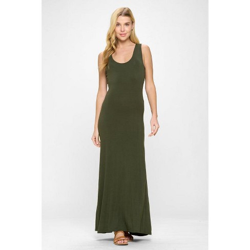 24seven Comfort Apparel Scoop Neck Maxi Dress With Racerback Detail : Target