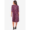 Roaman's Women's Plus Size Petite Ultrasmooth Fabric Boatneck Swing Dress - 3 of 4