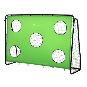 Soozier 8 x 3ft Soccer Goal Target Goal 2 in 1 Design Indoor Outdoor Backyard with All Weather Polyester Net Best Gift - 1 of 4