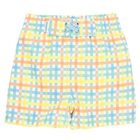 Baby boy hot sale gingham swim trunks