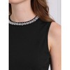 INSPIRE CHIC Women's Sleeveless Keyhole Crew Neck Beaded Decor Summer Casual Work Blouse - 4 of 4