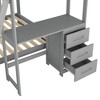 PAGED Full over Full Size Bunk Bed Modern Simple Pine Bed Frame with Storage Drawers, Guardrail and Storage Stairs for Bedroom - 4 of 4