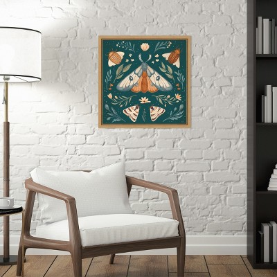 Winged Study II Butterfly Canvas Print with Maple Frame