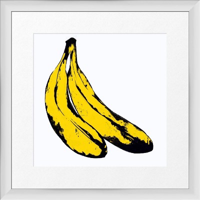 18" x 18" Banana's Drawing Framed Wall Art White - PTM Images