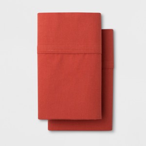 Solid Easy Care Pillowcase Set (Standard) Red Orange - Made By Design