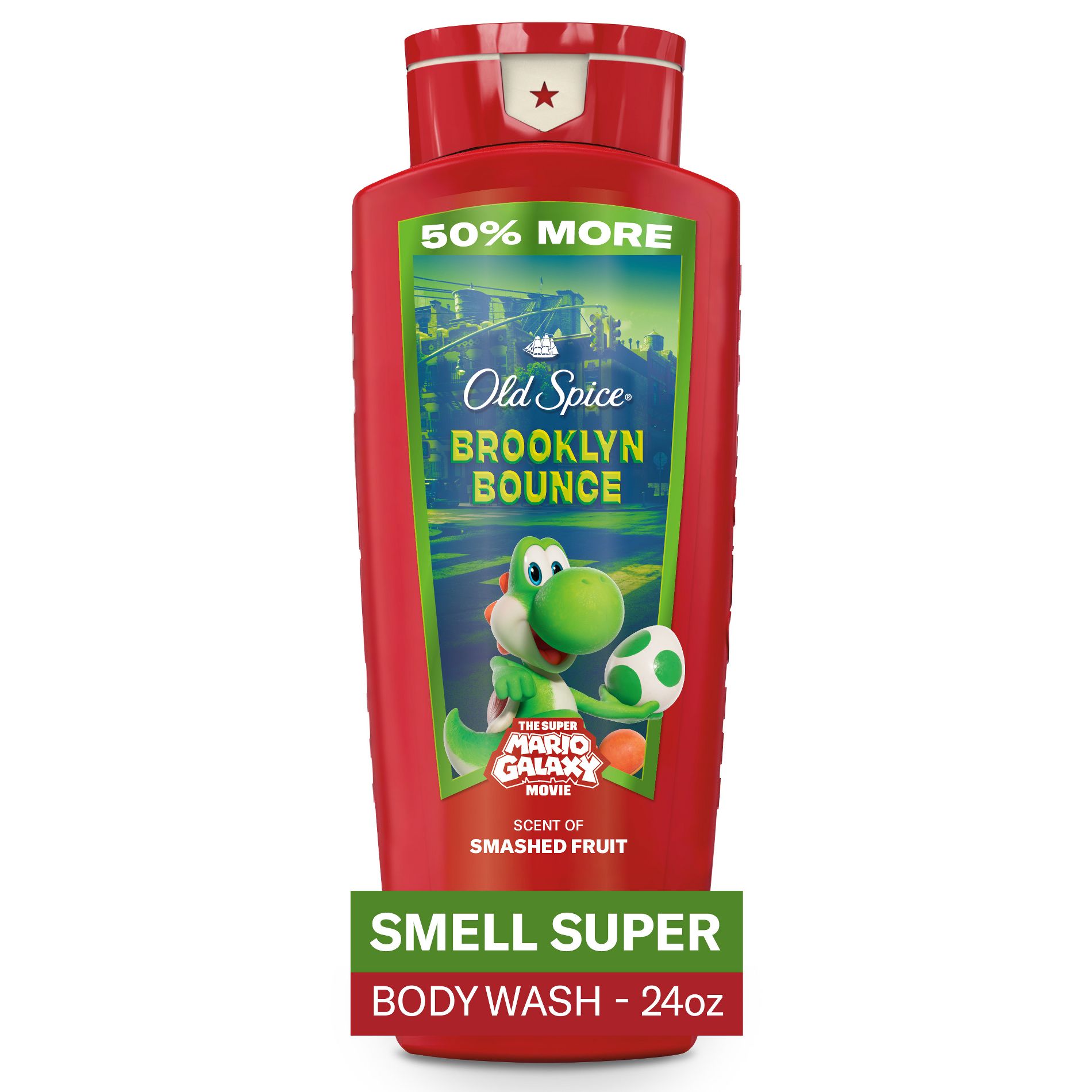 Old Spice x The Super Mario Galaxy Brooklyn Bounce Men's 24/7 Shower Fresh Body Wash - Scent of Smashed Fruit - 24 fl oz