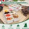 YIGII Divided Serving Tray with Lid and Handles 8 Compartments Snack Box Container Charcuterie Organizer Snackle Box Container for Candy,Nuts,White - 2 of 4