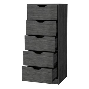 Okak Slim 5-Drawer Dresser Space-Efficient Storage with 25kg Total Capacity, Easy-Glide Drawers for Clothes, Toys Organization - 1 of 4