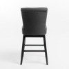Linen Fabric Swivel Counter Height Bar Stools,Kitchen Chair With Upholstered Wood Frame Wood Legs,Armless Home Office Chair-Cuddlewood - 4 of 4