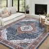 Vintage Persian Area Rug Floral Print Medallion Rug Indoor Soft Non-Shedding Stain Resistant Throw Carpet - image 3 of 4