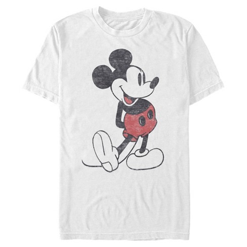 Men's Mickey & Friends Distressed Mickey Mouse Pose T-shirt - White ...