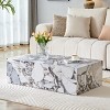 Modern Rectangular MDF Coffee Table with Faux Marble Finish, Minimalist Center or Display Table for Living Room or Corner - Koiai - 2 of 4