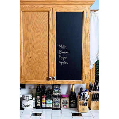 Large Black Chalkboard Adhesive Wallpaper Roll with Chalks and Eraser Cloth