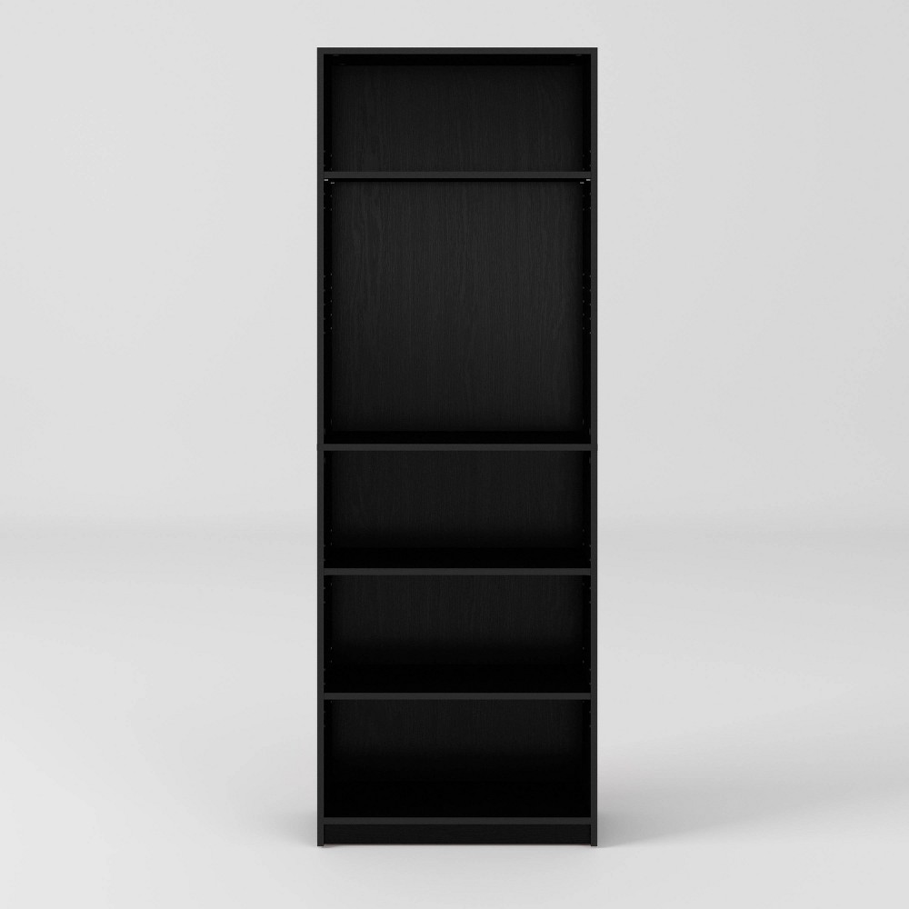 Photos - Wardrobe CorLiving 70.75" Teo Bookshelf Black 