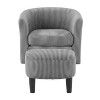 Grey Swivel Accent Chair 360° Comfy Recliner Corduroy Arm Chair Single Sofa with Ottoman for Living Room Bedroom - 3 of 4
