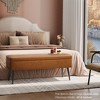 Storage Ottoman Bench, Mid-Century Modern Entryway Bedroom Bench, Synthetic Leather with Stitchin, Leather Bench with Storage Ottoman, Foot Rest - 4 of 4