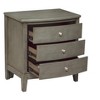 Vynxaria 3-Drawer Gray Nightstand (Bedroom Furniture), Birch Veneer/Wood/Engineered Wood, Dovetail Drawers (Ball Bearing Glides), Satin Nickel Knobs - 3 of 4