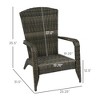 Patio Adirondack Chair with Rattan Wicker, Soft Cushions, Tall Curved Backrest for Deck or Garden - 3 of 4
