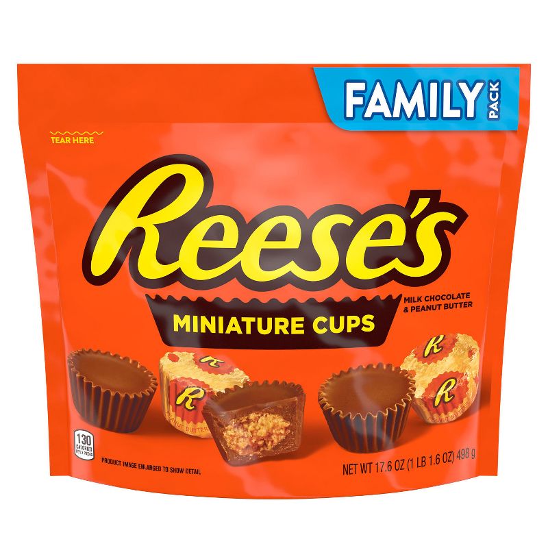 Reese&#39;s Miniatures Milk Chocolate Peanut Butter Cups Candy - 17.6oz, 1 of 9