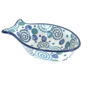 Blue Rose Polish Pottery E26 Ceramika Artystyczna Small Fish Dish - 1 of 1