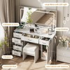Vanity Desk with Large Mirror and Lights, Makeup Vanity with Charging Station,Vanity Table Set with 7 Drawers - 4 of 4