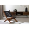 South Shore Balka Straight Woven Lounge Chair Natural/Gray: Glossy Finish, Wood Frame, Spot Clean - 3 of 4
